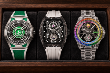 BONEST GATTI BG5803, BG9006, and BG7002 watches in a dark collector's setting