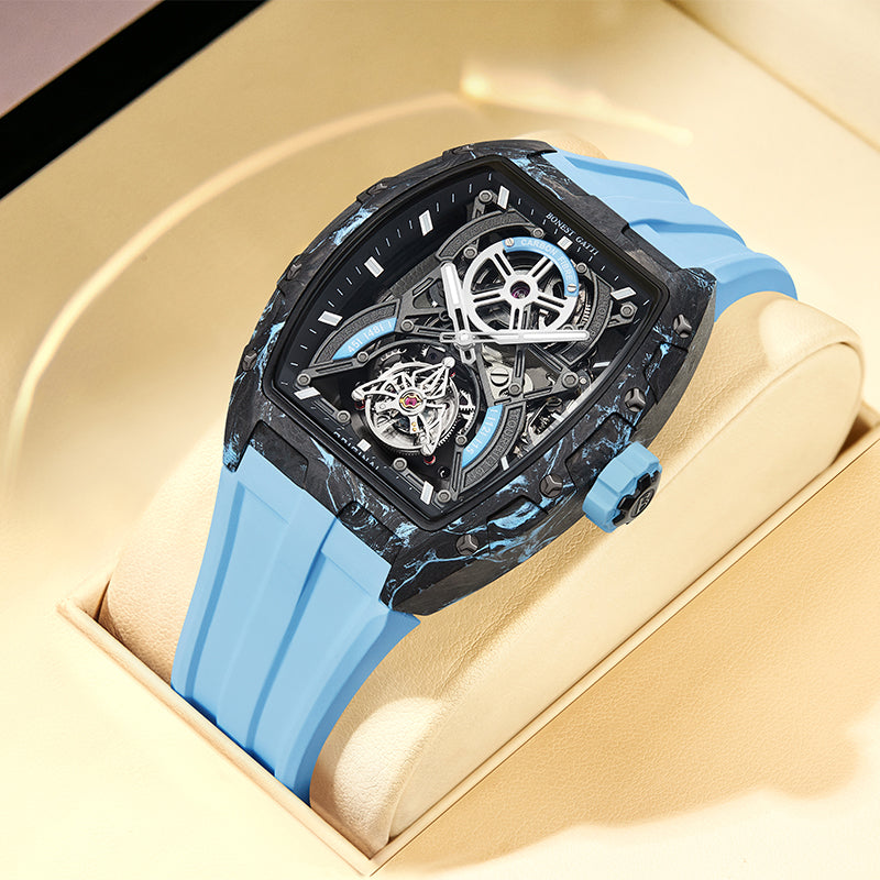 BG9006 Carbon Fiber Tonneau Automatic Tourbillon Watch