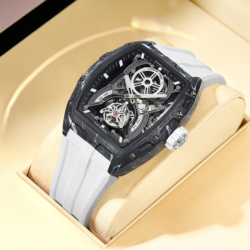 BG9006 Carbon Fiber Tonneau Automatic Tourbillon Watch