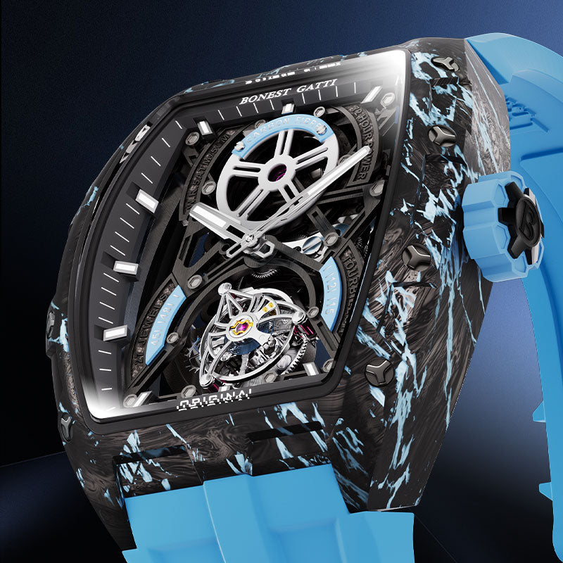 BG9006 Carbon Fiber Tonneau Automatic Tourbillon Watch