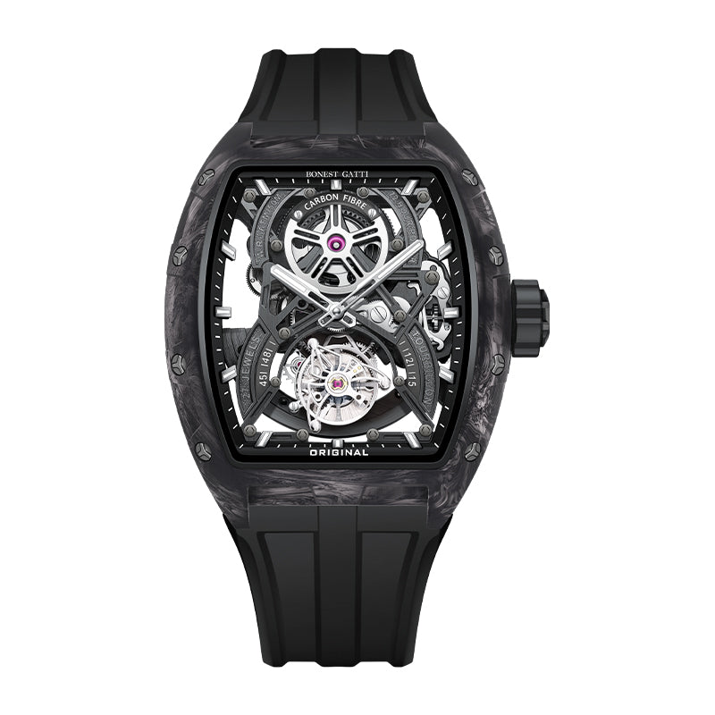 BG9006 Carbon Fiber Tonneau Automatic Tourbillon Watch