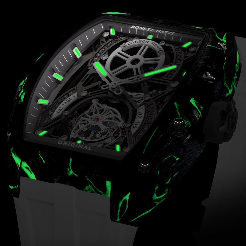 BG9006 Carbon Fiber Tonneau Automatic Tourbillon Watch