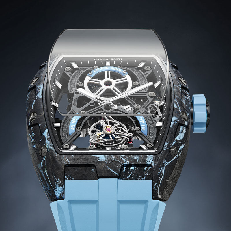 BG9006 Carbon Fiber Tonneau Automatic Tourbillon Watch