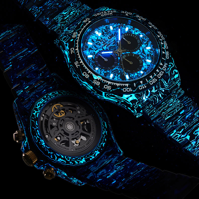 BG9012 Fully Luminous Carbon Fiber Automatic Mechanical Watch