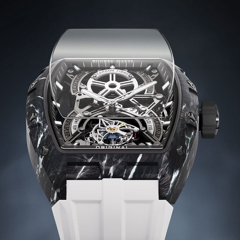 BG9006 Carbon Fiber Tonneau Automatic Tourbillon Watch