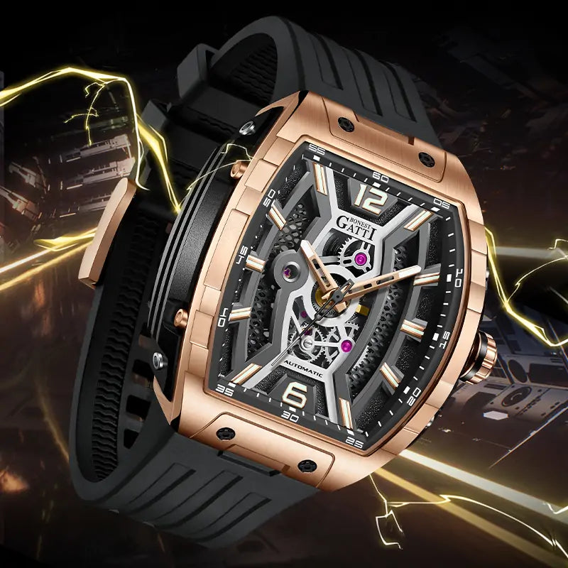 BG5601 Skeleton Automatic Tonneau Watch