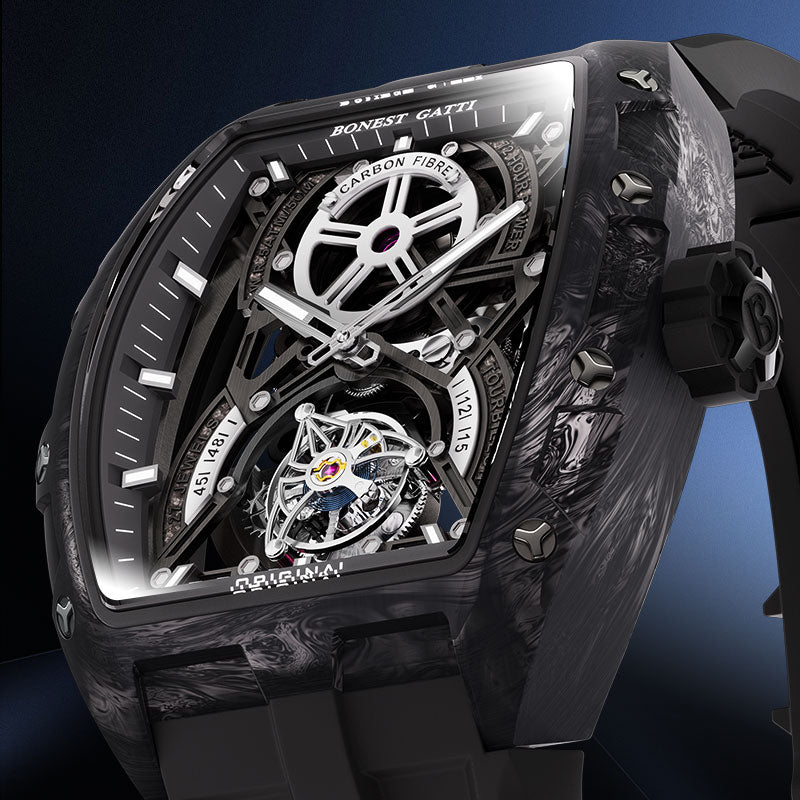 BG9006 Carbon Fiber Tonneau Automatic Tourbillon Watch