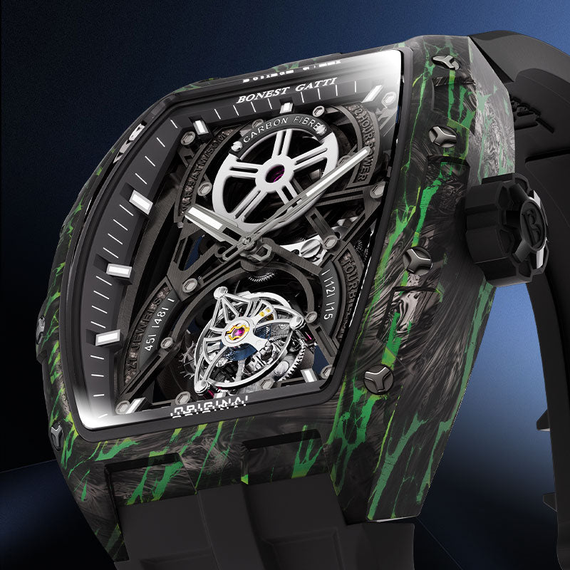 BG9006 Carbon Fiber Tonneau Automatic Tourbillon Watch