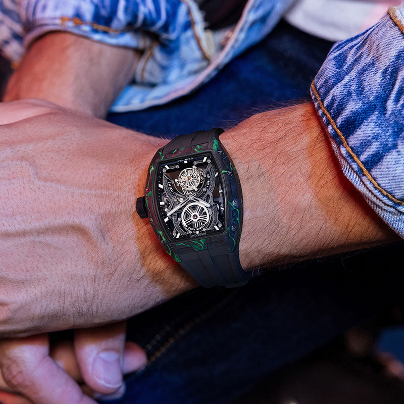 BG9006 Carbon Fiber Tonneau Automatic Tourbillon Watch