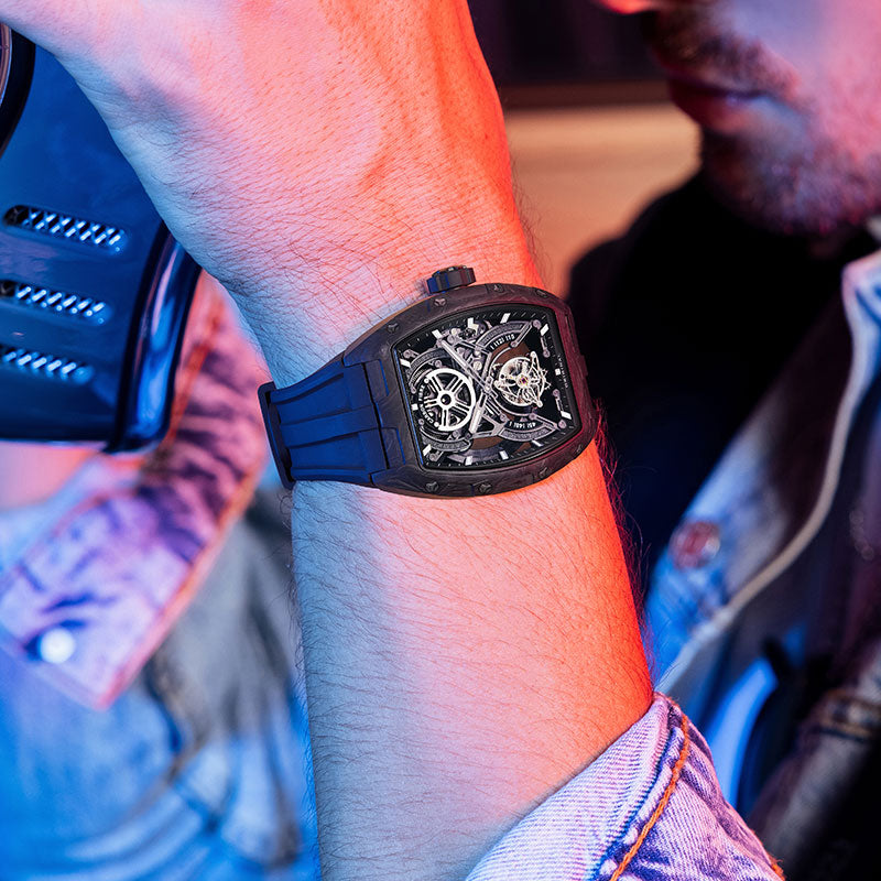 BG9006 Carbon Fiber Tonneau Automatic Tourbillon Watch