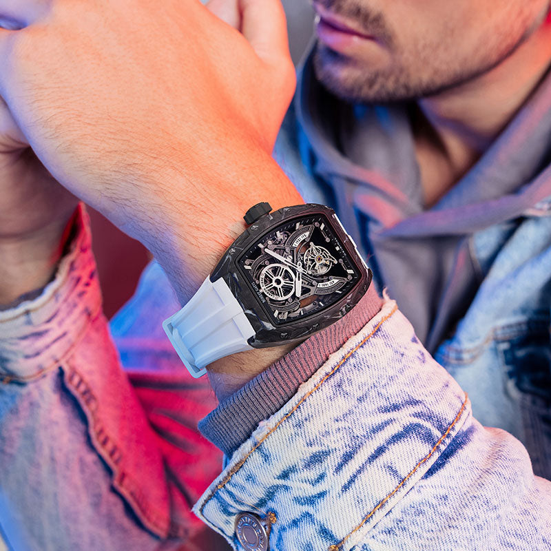 BG9006 Carbon Fiber Tonneau Automatic Tourbillon Watch