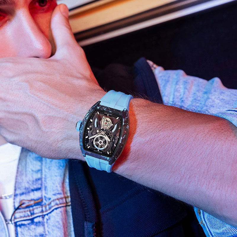 BG9006 Carbon Fiber Tonneau Automatic Tourbillon Watch