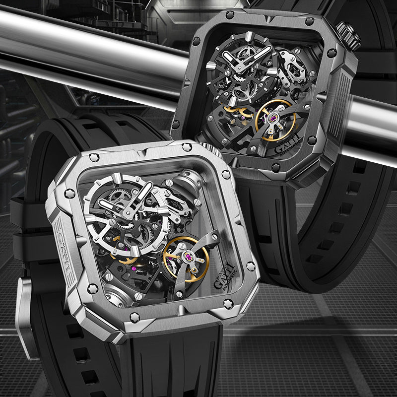 BG4001 Square Skeleton Automatic Watch