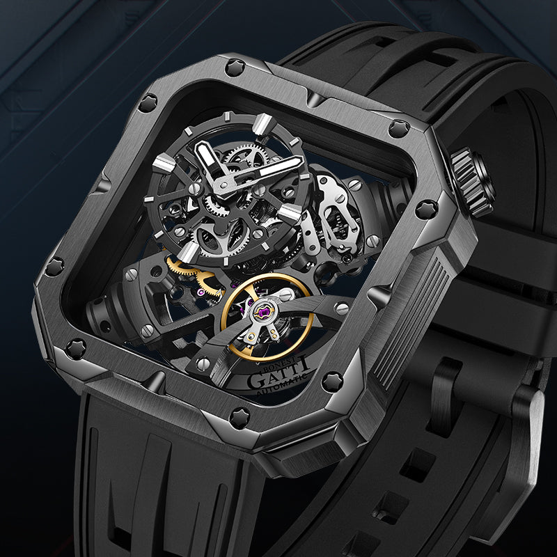 BG4001 Square Skeleton Automatic Watch