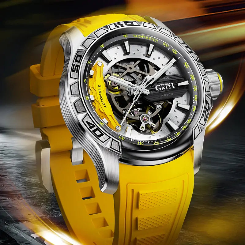 BG4005 Round Skeleton Automatic Watch