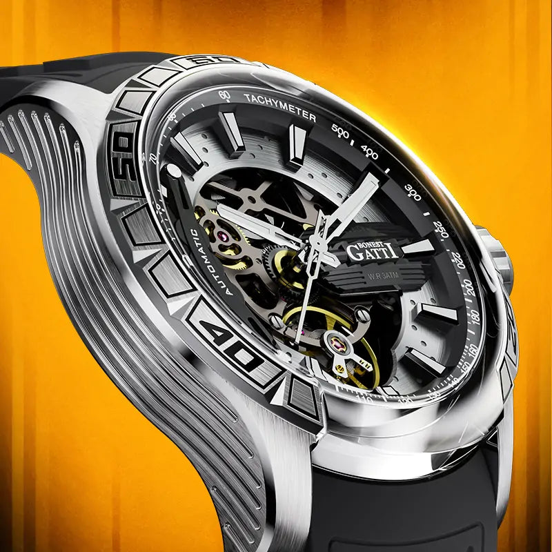 BG4005 Round Skeleton Automatic Watch