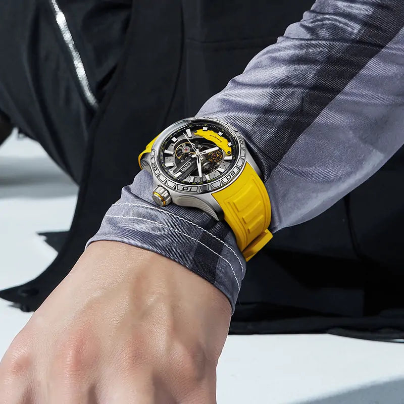 BG4005 Round Skeleton Automatic Watch