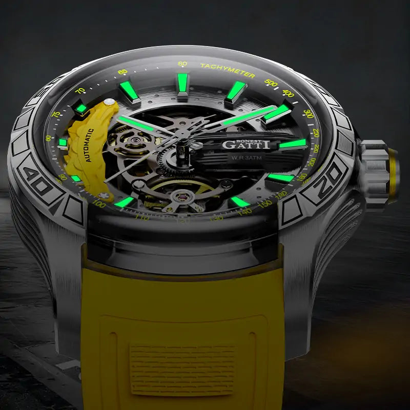 BG4005 Round Skeleton Automatic Watch