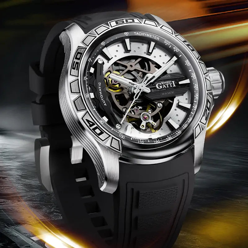 BG4005 Round Skeleton Automatic Watch