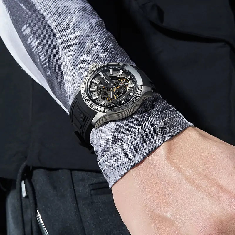BG4005 Round Skeleton Automatic Watch
