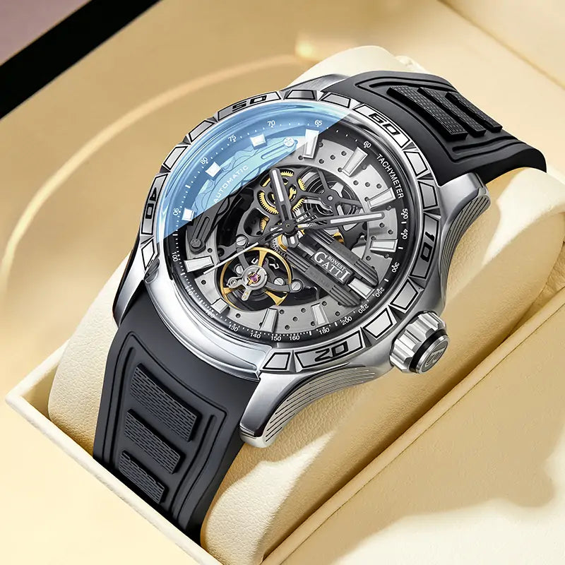 BG4005 Round Skeleton Automatic Watch