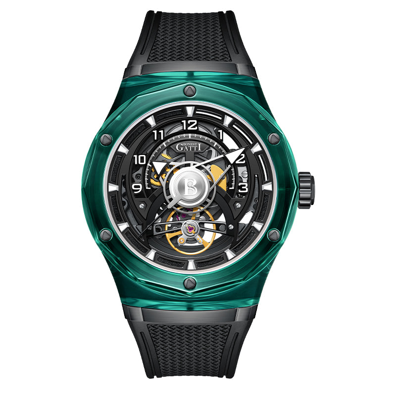 BG5806 Crystal Case Skeleton Automatic Watch