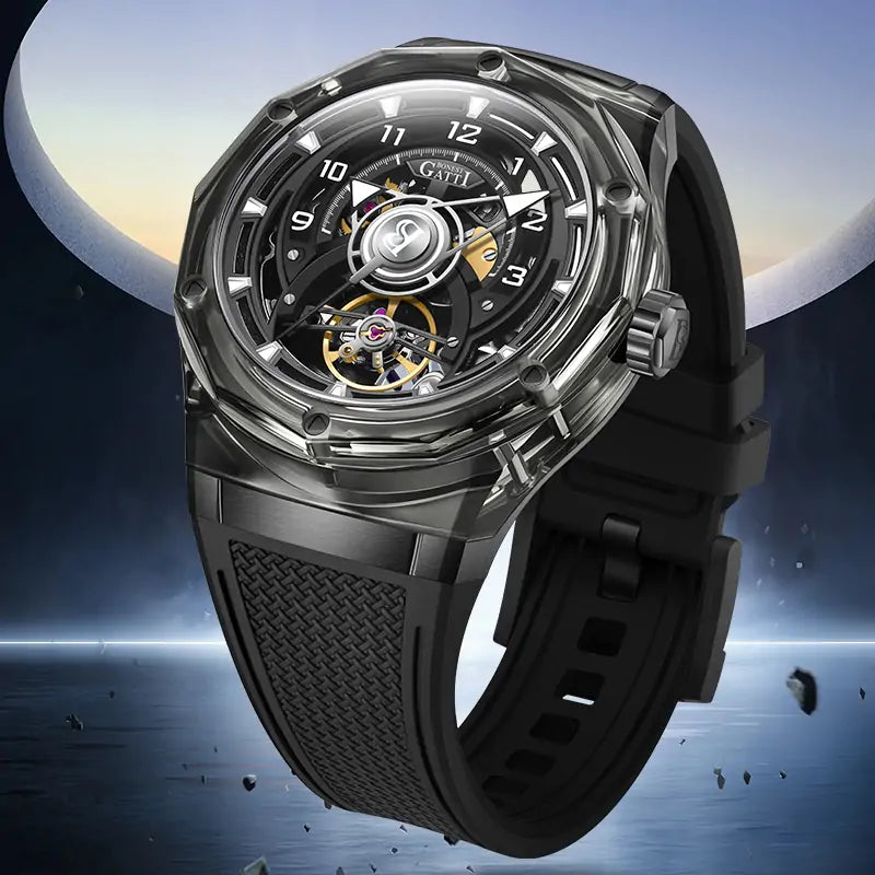 BG5806 Crystal Case Skeleton Automatic Watch