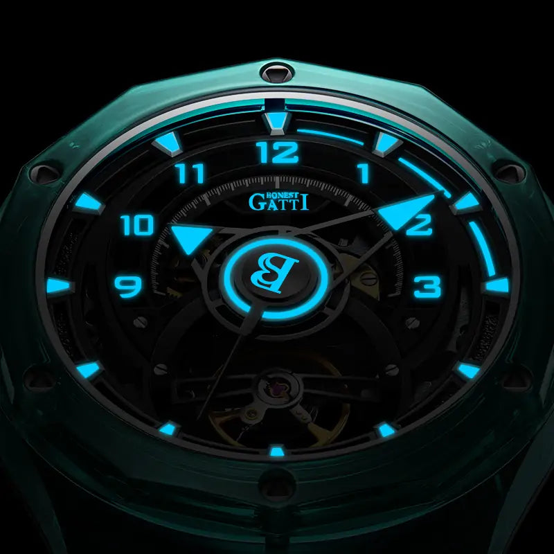 BG5806 Crystal Case Skeleton Automatic Watch