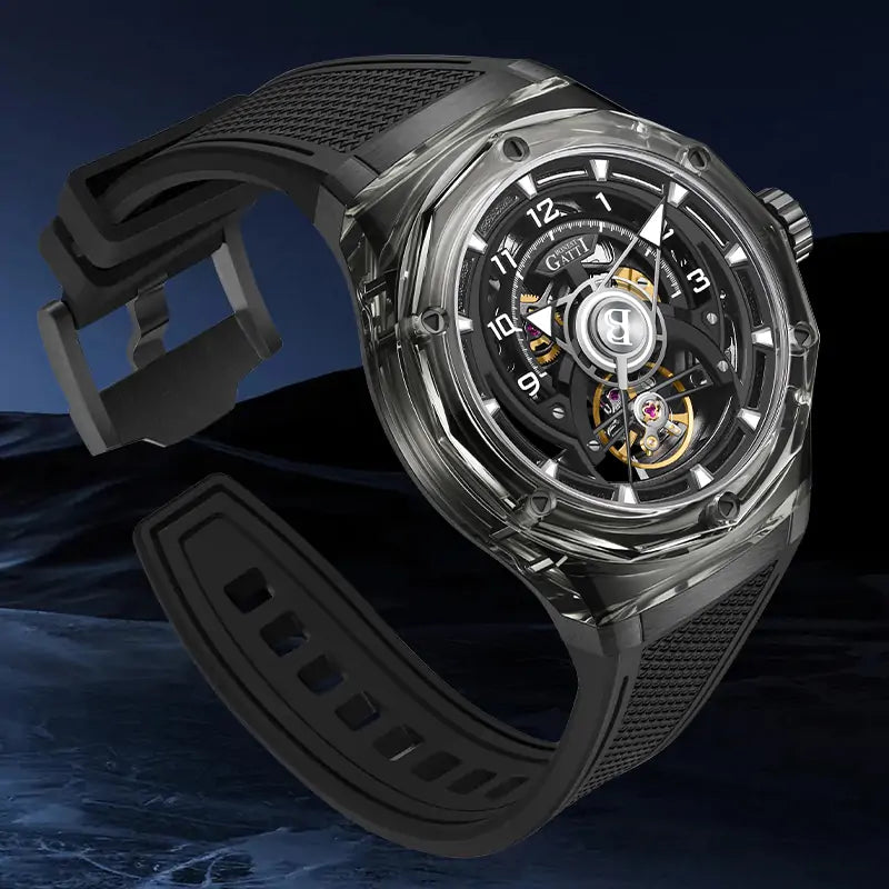 BG5806 Crystal Case Skeleton Automatic Watch