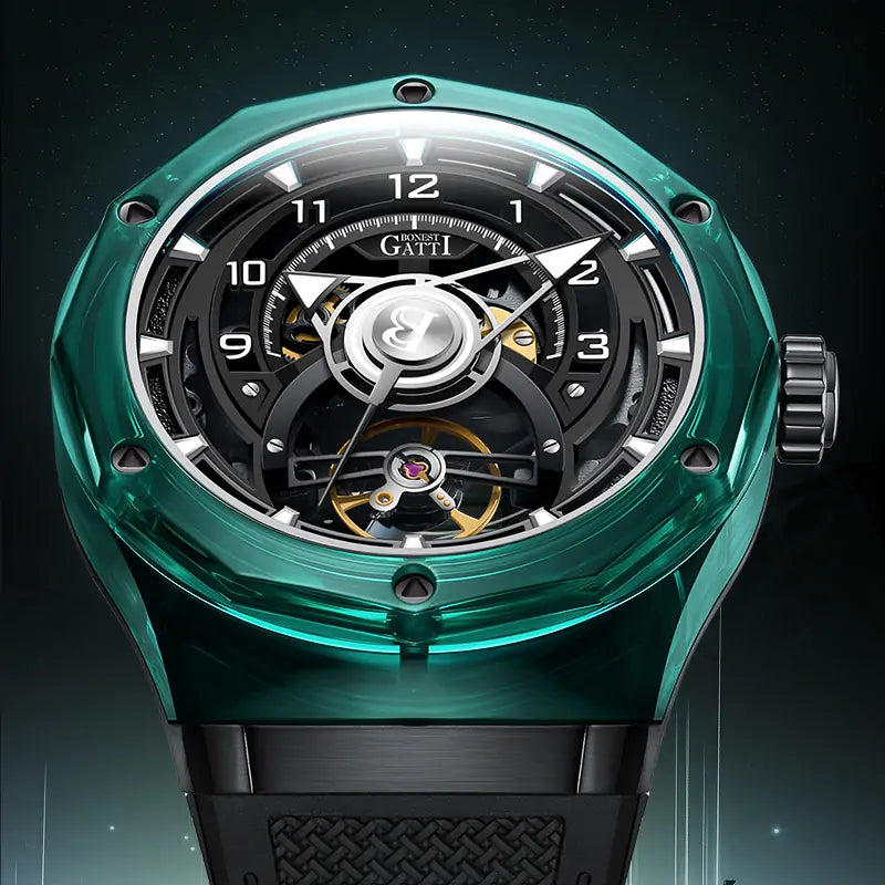 BG5806 Crystal Case Skeleton Automatic Watch