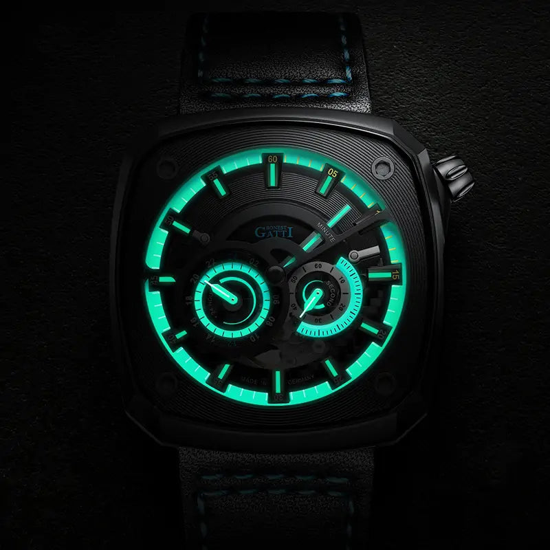 BG6601 Square Skeleton Automatic Watch