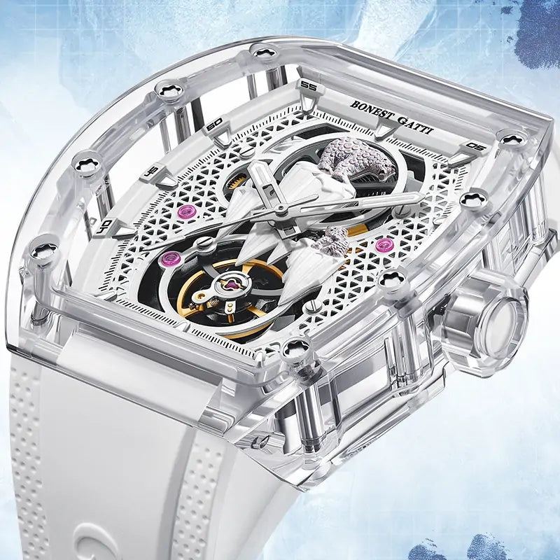 BG6002 3D Polar Bear Crystal Skeleton Watch