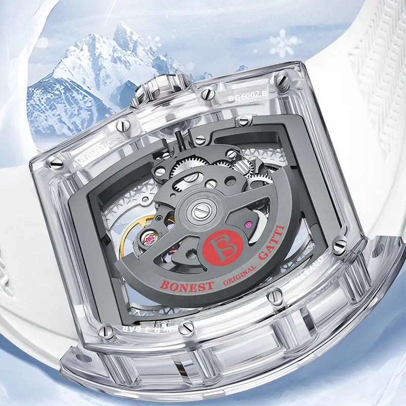 BG6002 3D Polar Bear Crystal Skeleton Watch | BONEST GATTI