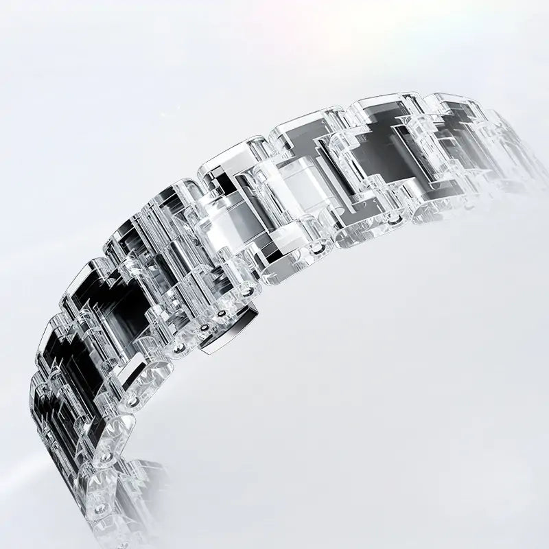 BG6009 Transparent Crystal Rainbow Bezel Skeleton Chronograph