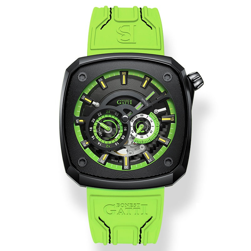 BG6601 Square Skeleton Automatic Watch