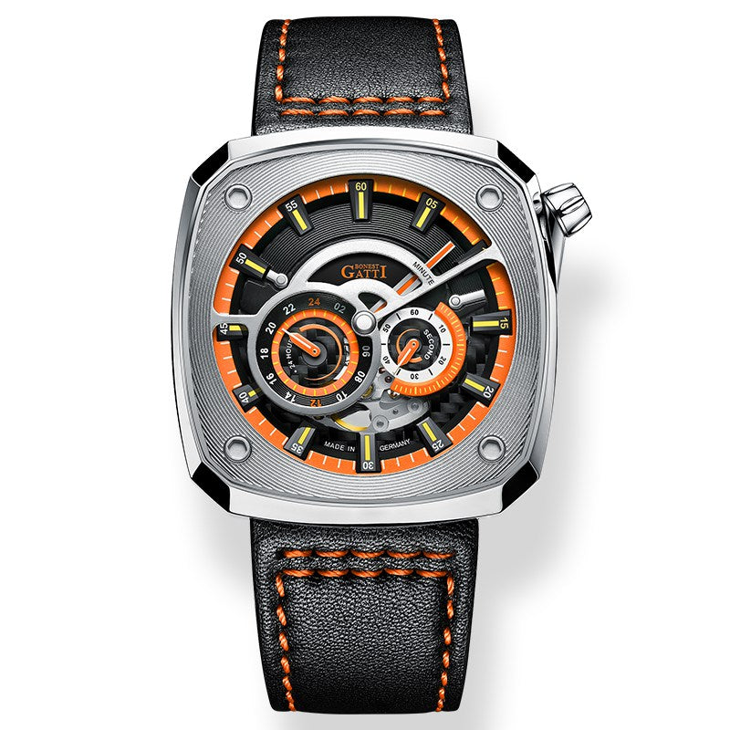 BG6601 Square Skeleton Automatic Watch