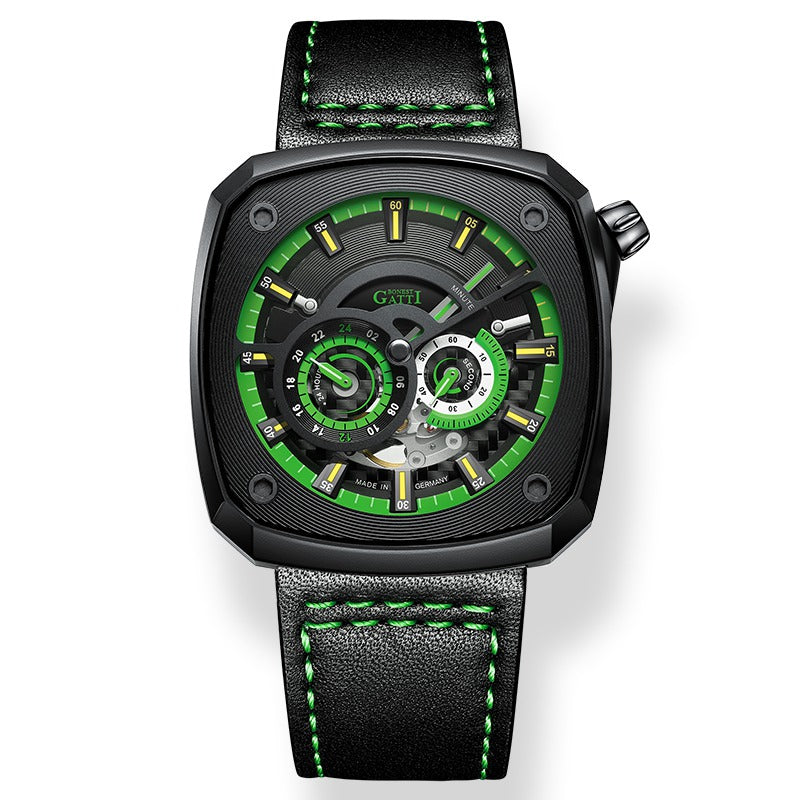 BG6601 Square Skeleton Automatic Watch