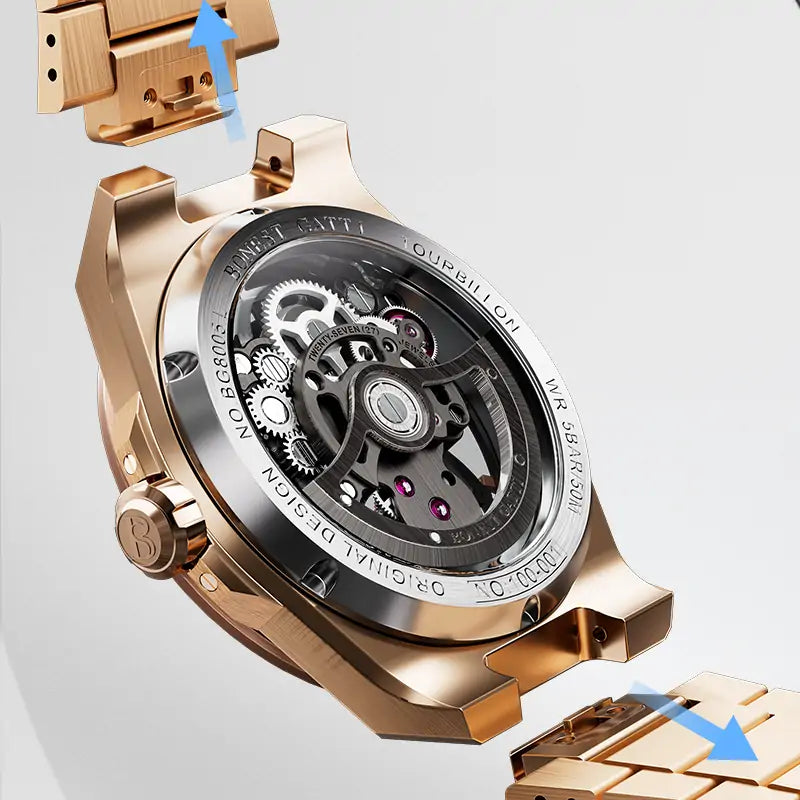 BG7004 Skeleton Tourbillon Automatic Watch