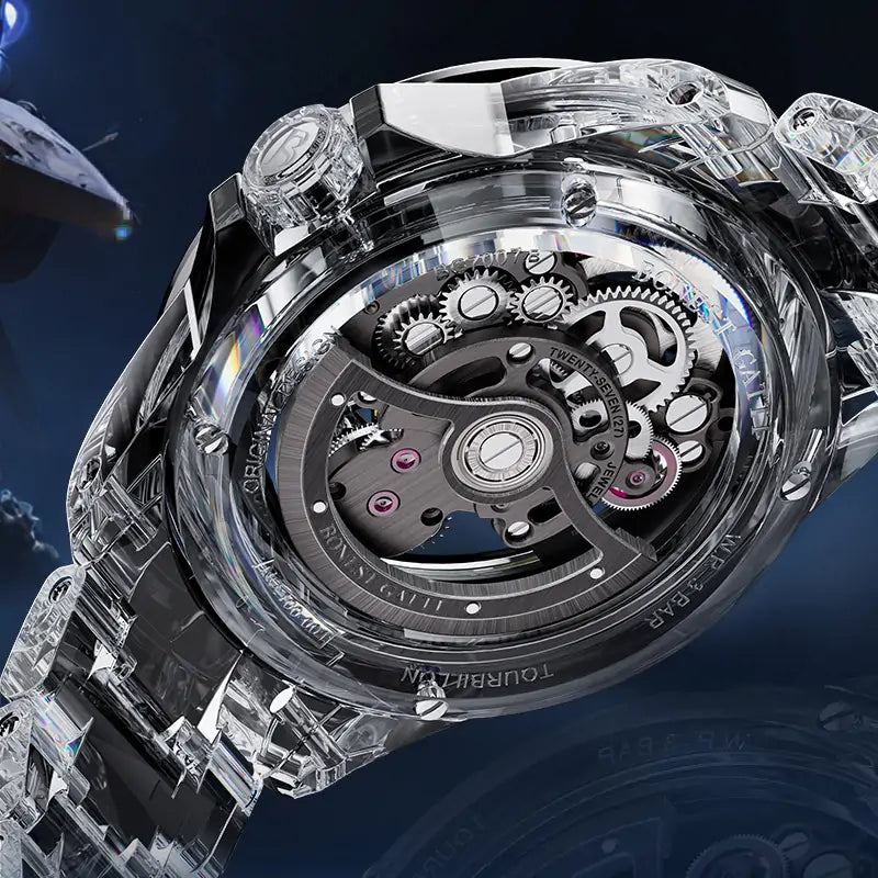 BG7007 Crystal Case Tourbillon Automatic Watch