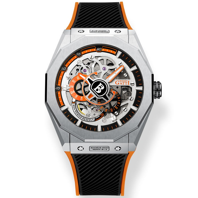 BG7601 Geometric Skeleton Automatic Watch