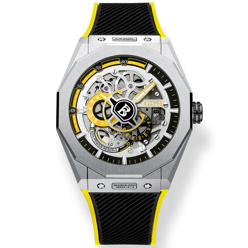 BG7601 Geometric Skeleton Automatic Watch