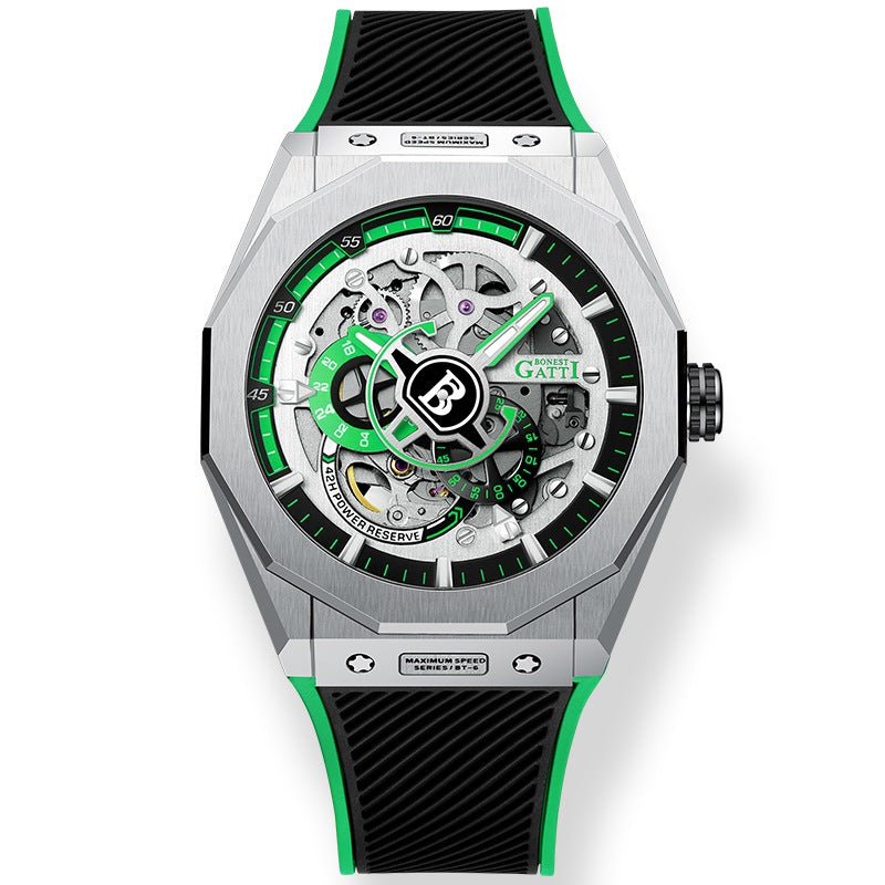 BG7601 Geometric Skeleton Automatic Watch