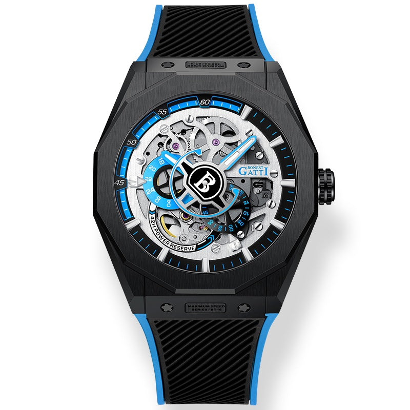BG7601 Geometric Skeleton Automatic Watch