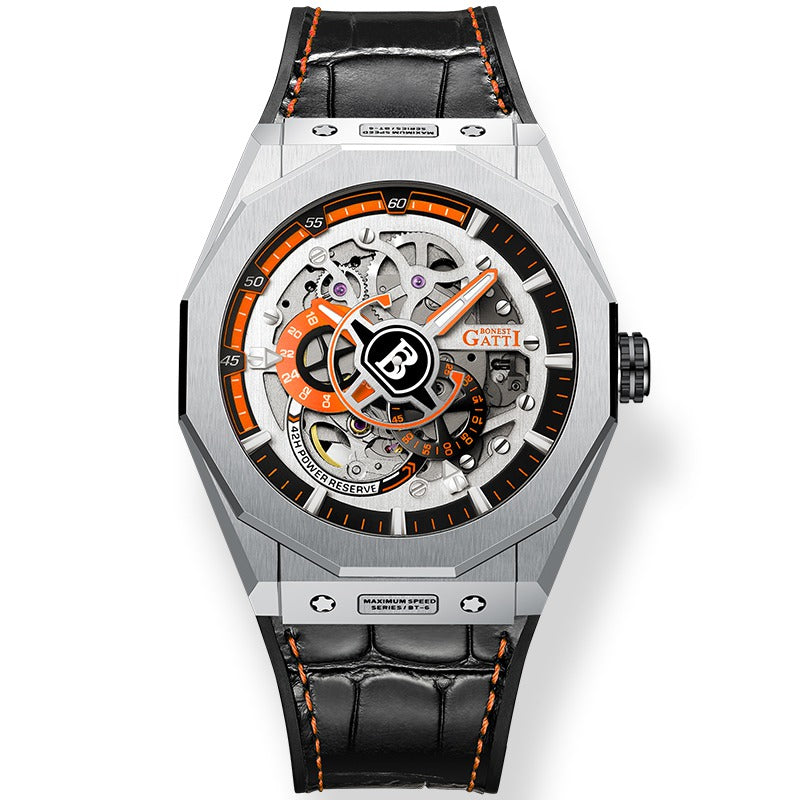 BG7601 Geometric Skeleton Automatic Watch