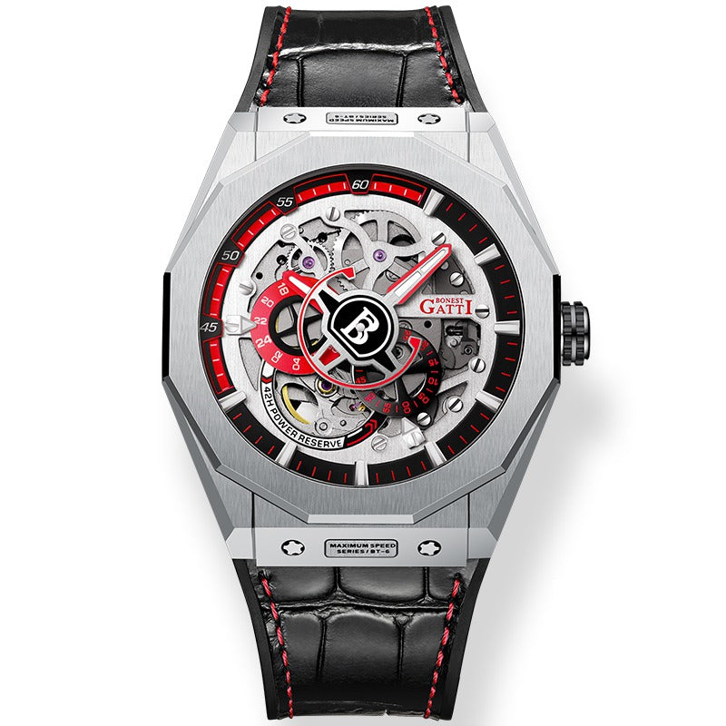 BG7601 Geometric Skeleton Automatic Watch
