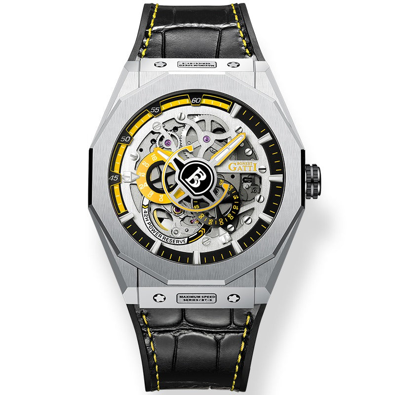 BG7601 Geometric Skeleton Automatic Watch