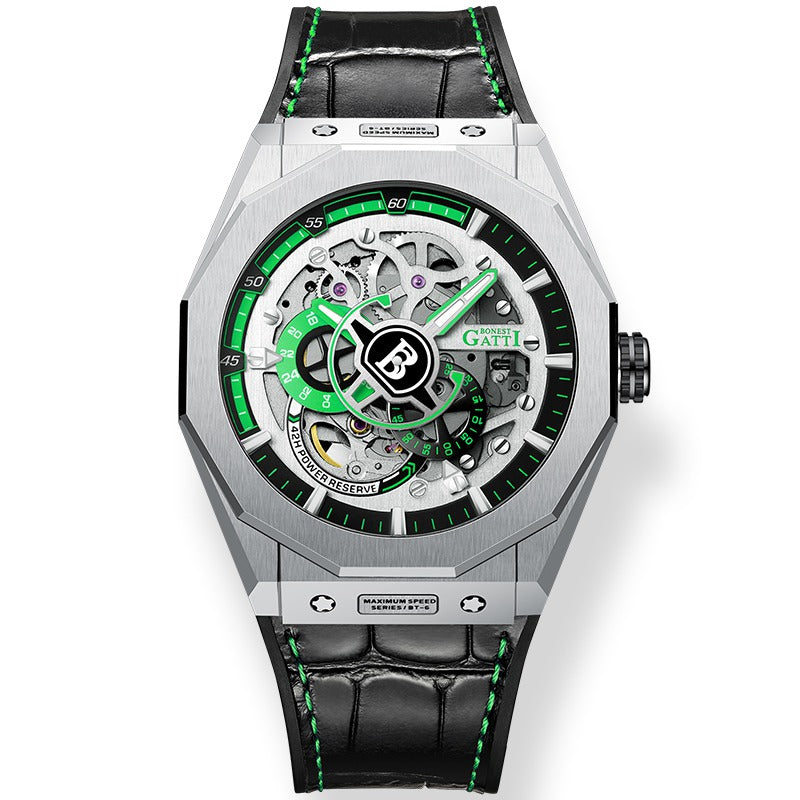 BG7601 Geometric Skeleton Automatic Watch