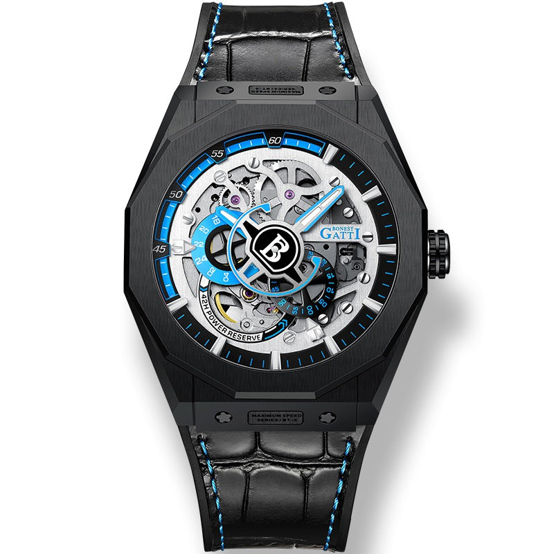 BG7601 Geometric Skeleton Automatic Watch
