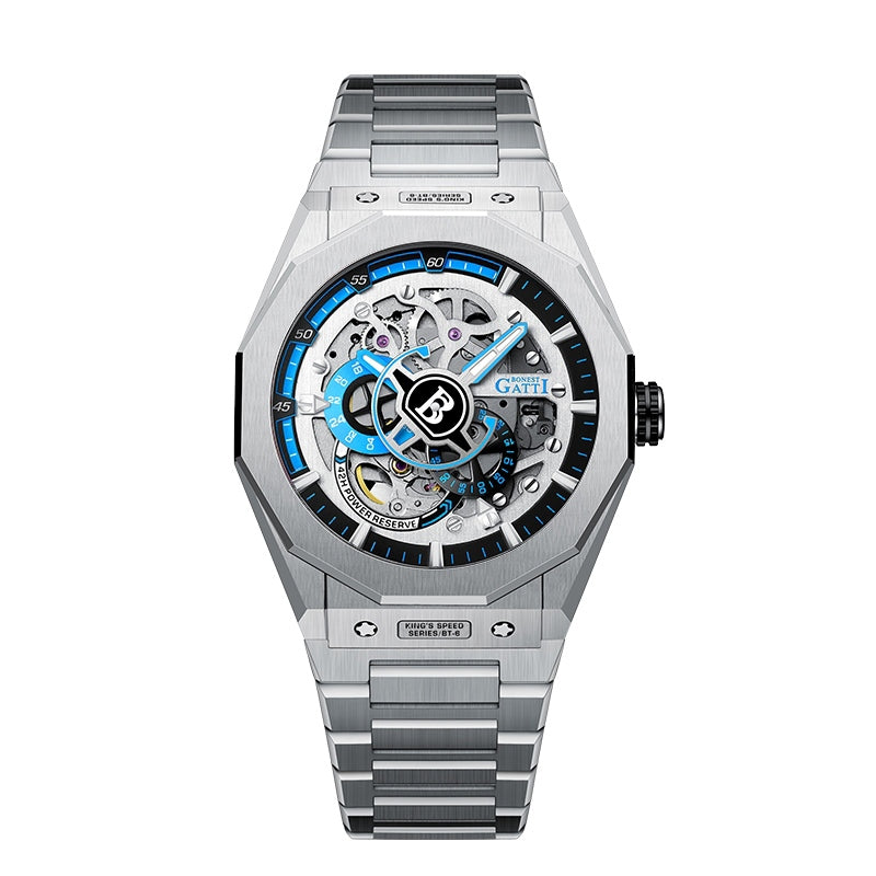 BG7601 Geometric Skeleton Automatic Watch