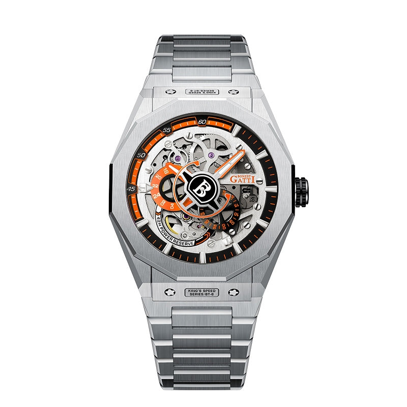 BG7601 Geometric Skeleton Automatic Watch
